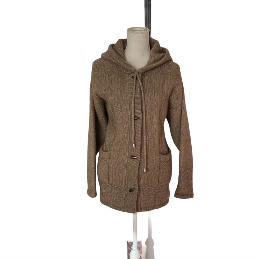 MerinoMink Tan Hoodie Jacket Coat Size XS